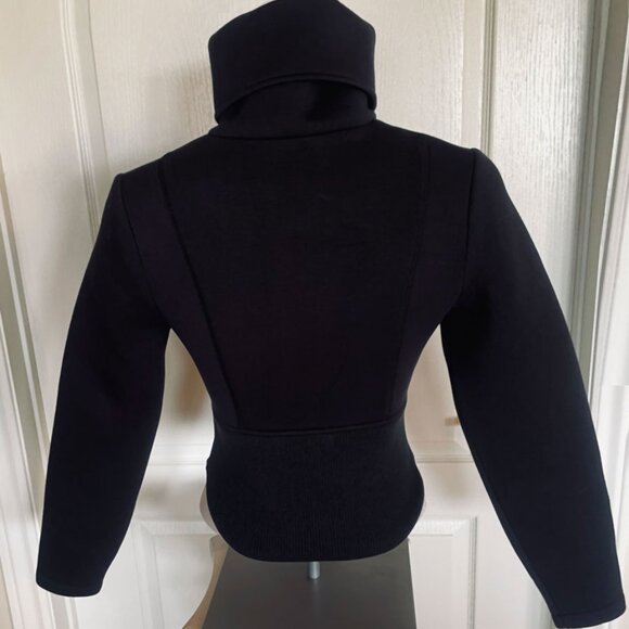 Zara Scuba Black Fitted Neoprene -Effect Jacket - Picture 7 of 16